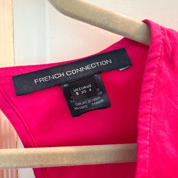 French Connection Bright Pink V-Neck Blouse - Picture 3 of 3